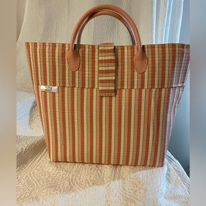 Handmade Small Tote with Leather Handles